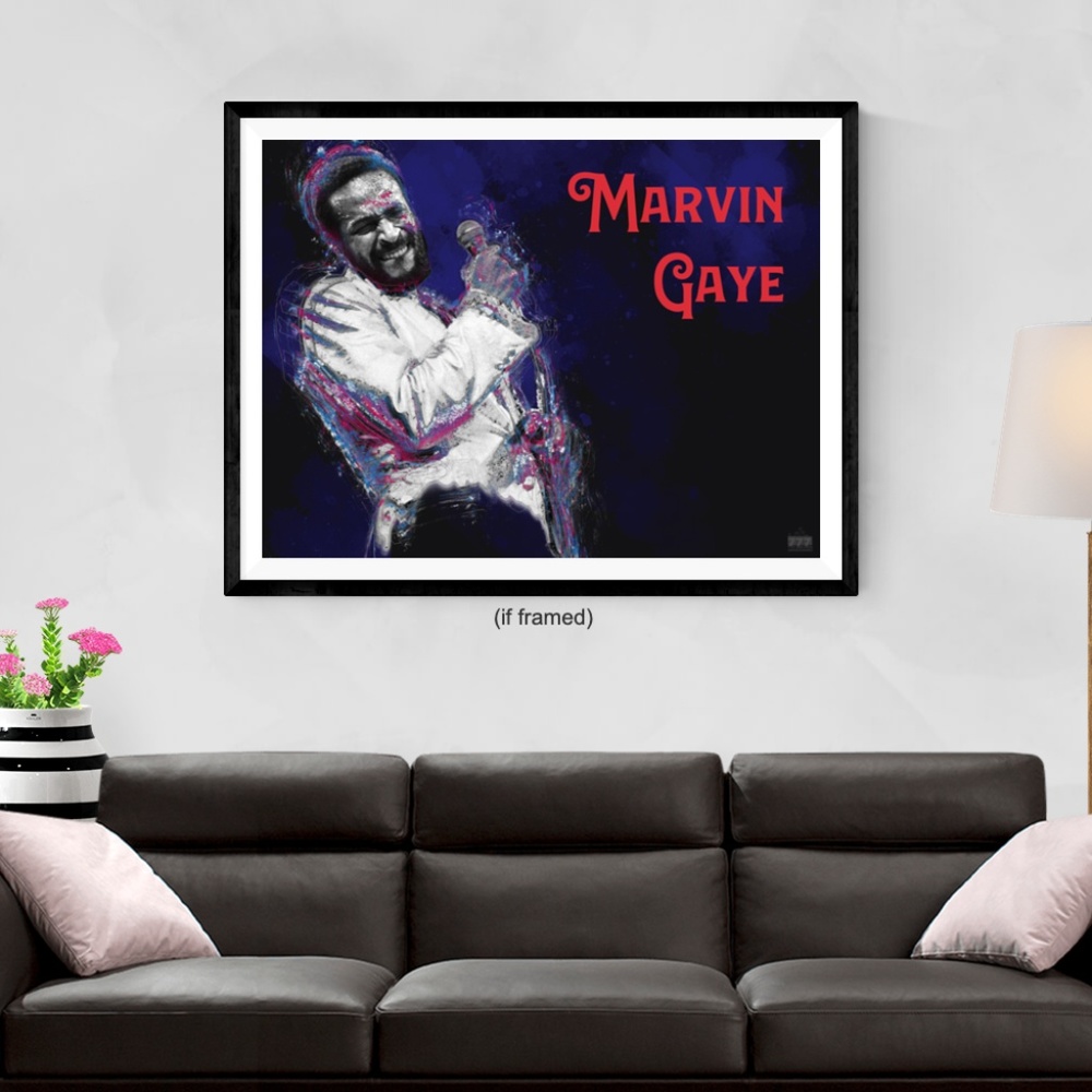 Marvin Gaye Poster Prince of Soul Wall Art (24x18)